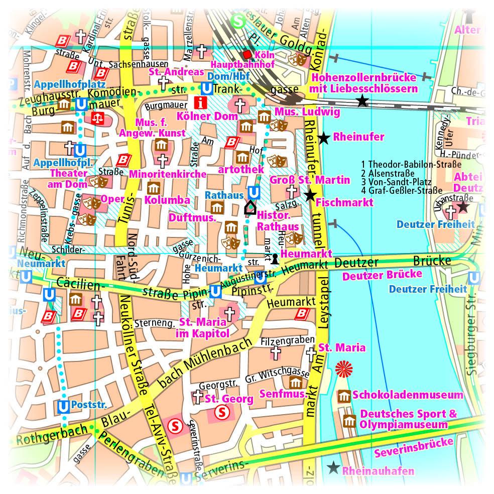 Köln. Innenstadtplan 1:18 000