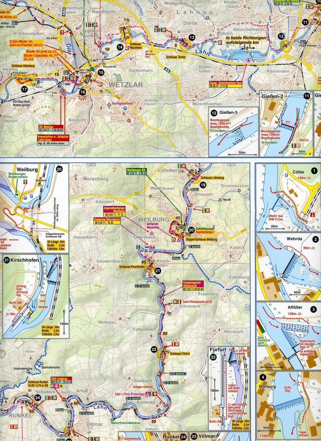 Gewässerkarte Lahn 1:75 000