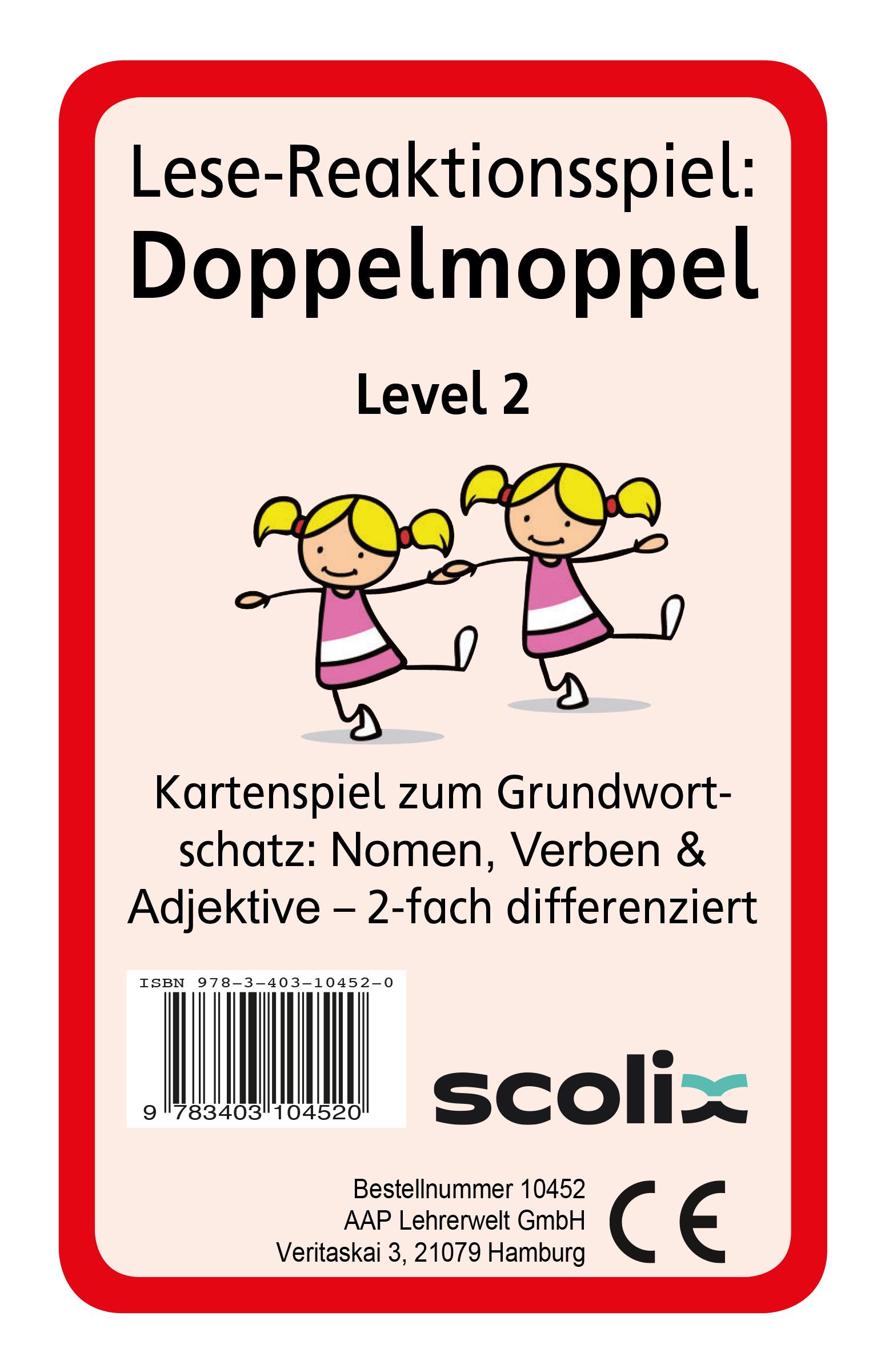 Lese-Reaktionsspiel: Doppelmoppel Level 2