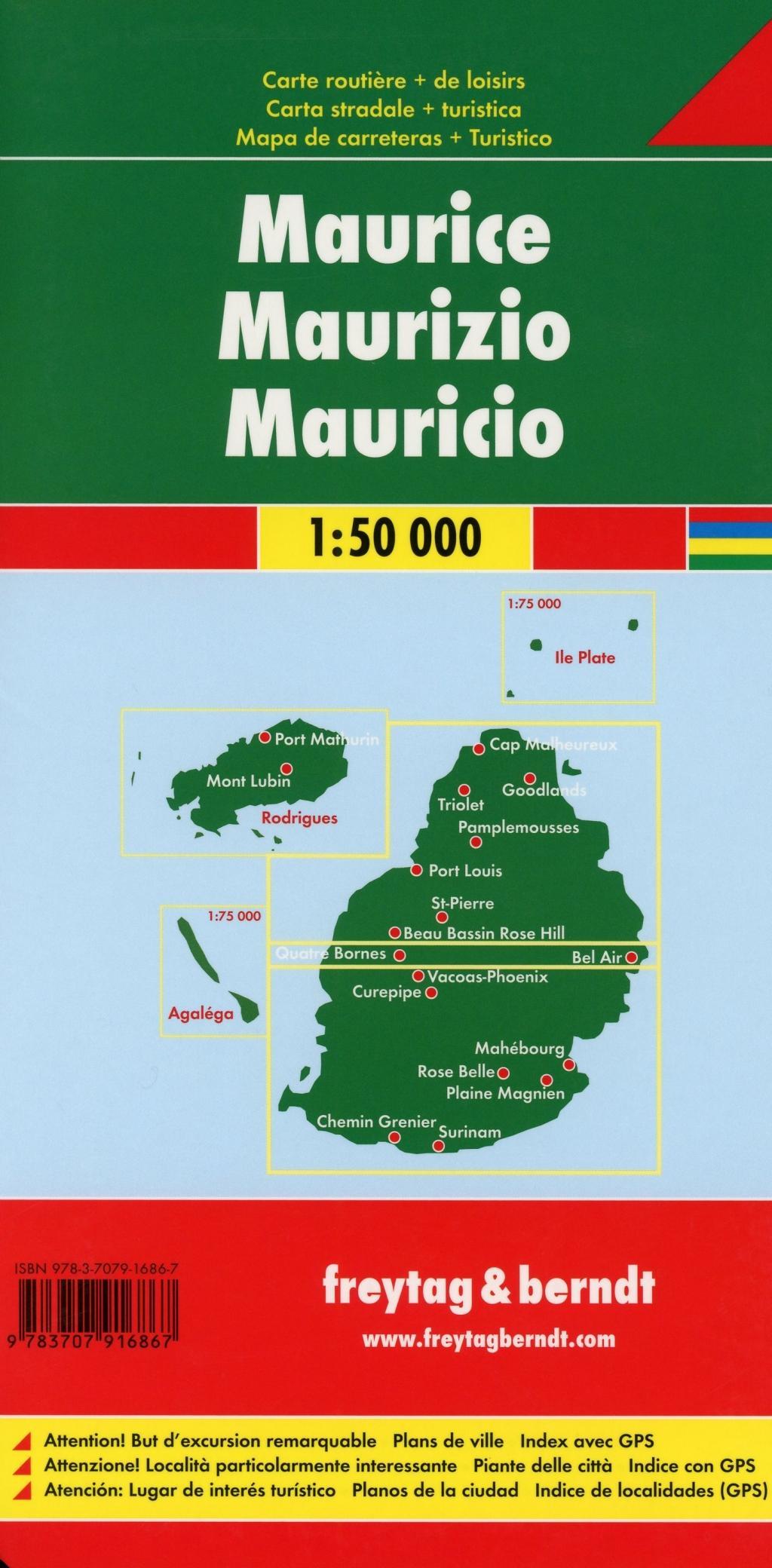 Mauritius - Rodrigues, Autokarte 1:50.000