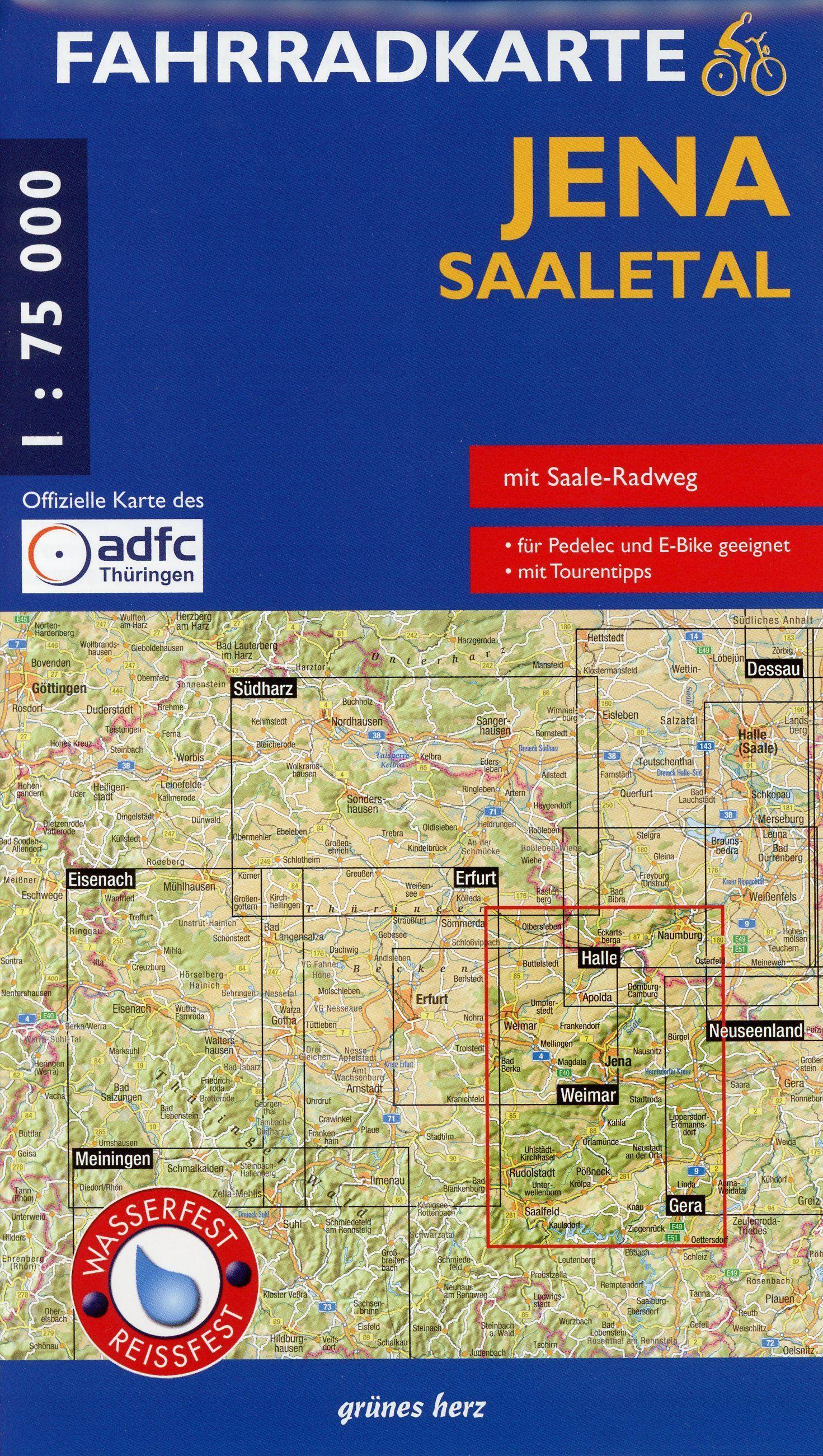 Fahrradkarte Jena - Saaletal 1:75 000