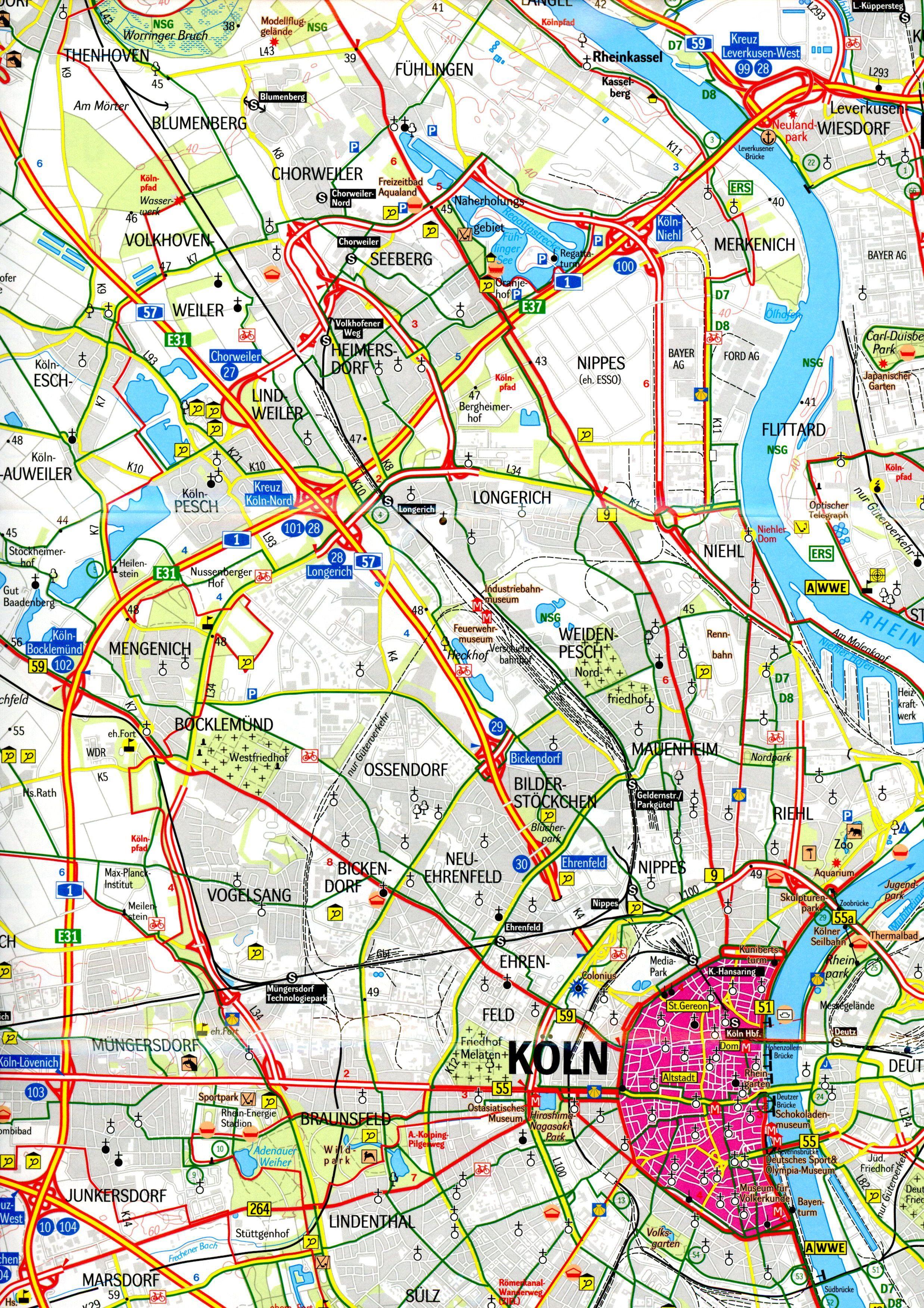 Köln, Bonn und Umgebung - Wander- und Freizeitkarte 1:50 000