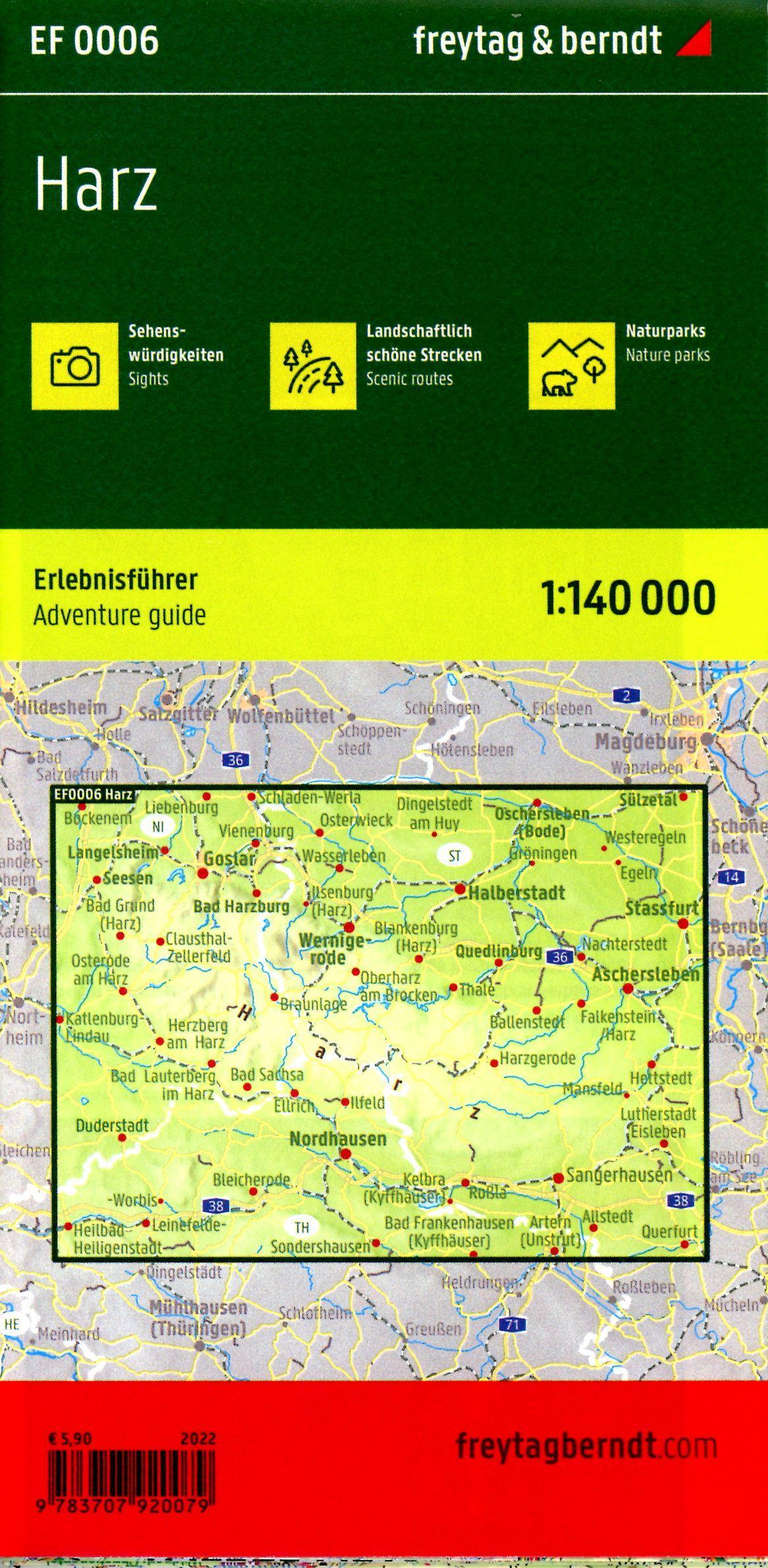 Harz, Erlebnisführer 1:140.000, freytag & berndt, EF 0006