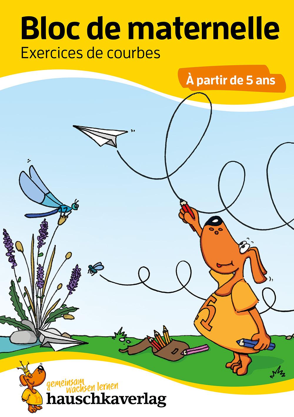 Bloc d'activités préscolaires à partir de 5 ans pour garçons et filles, livre garcon 4 ans - J'apprends à tracer formes boucles courbes lignes, livre enfant 4 ans