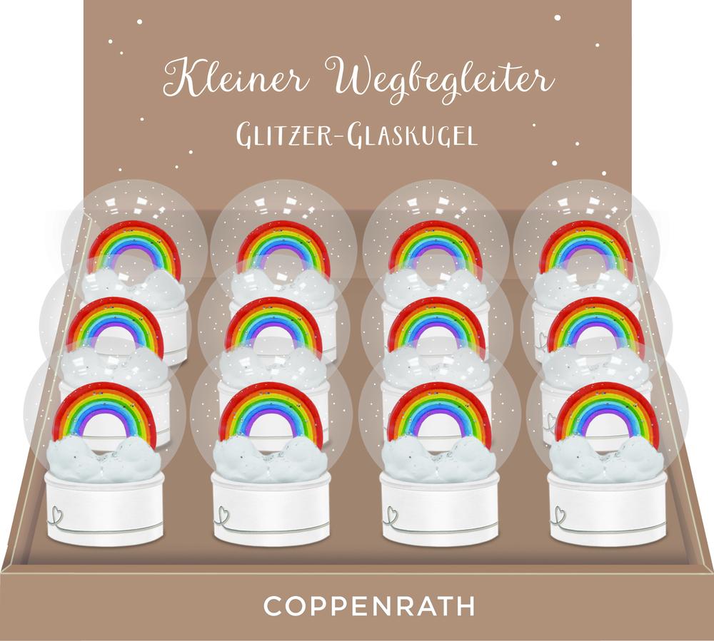 Glitzer-Glaskugel Regenbogen