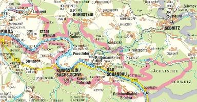 Malerweg - Sächsische Schweiz 1 : 30 000