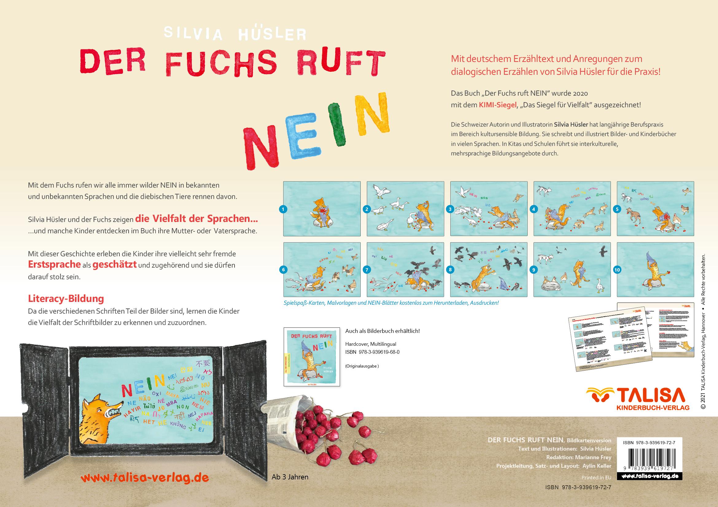 Der Fuchs ruft NEIN - Bildkartenversion (A3, Multilingual)