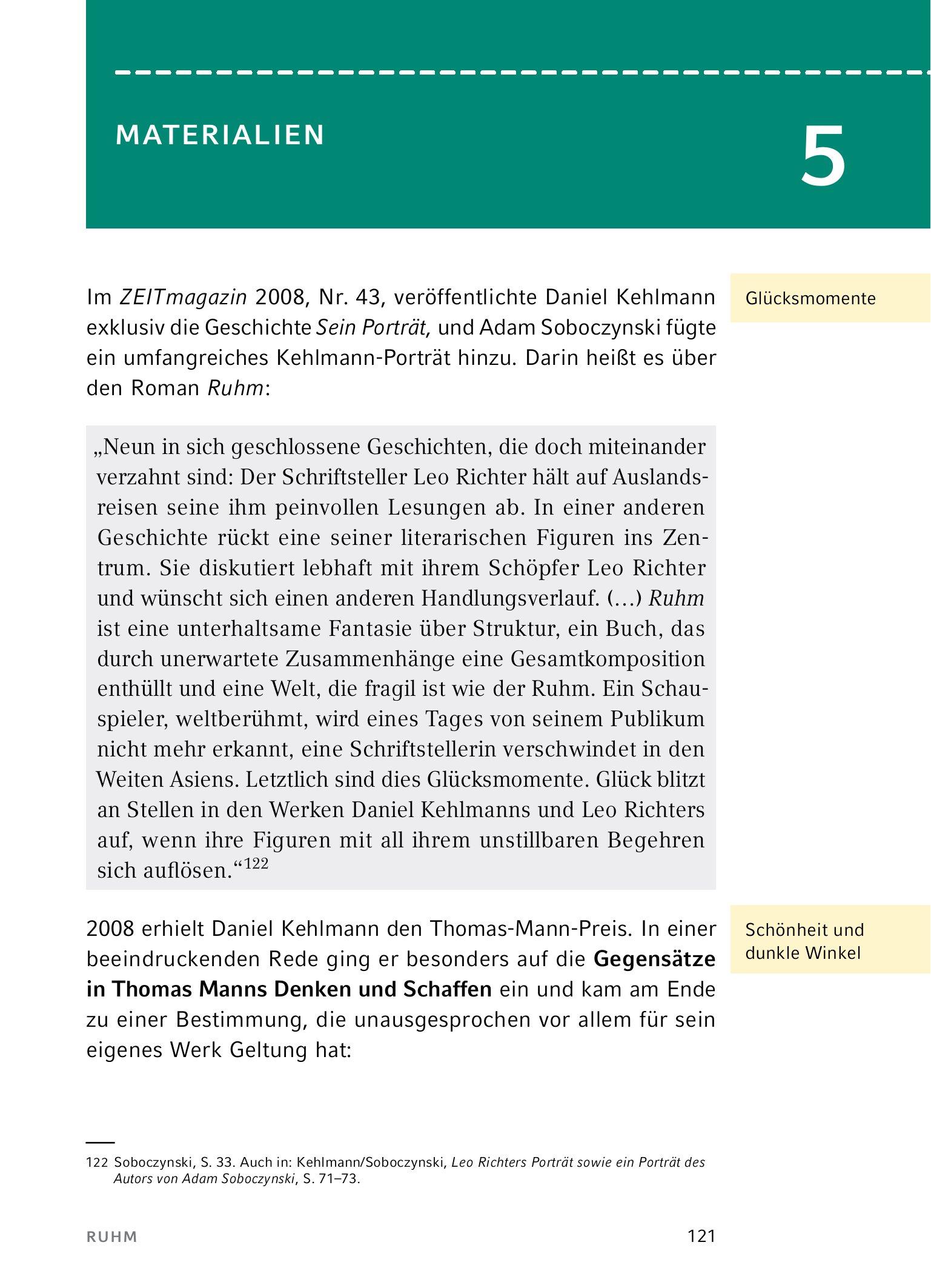 Ruhm  - Textanalyse und Interpretation