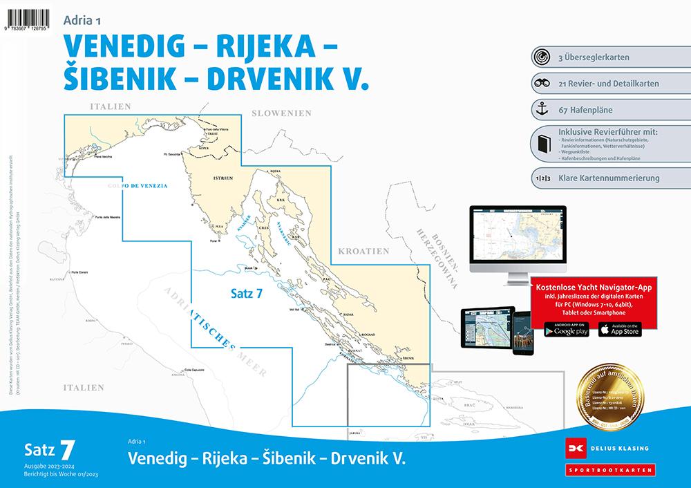 Sportbootkarten Satz 7: Adria 1 (Ausgabe 2023/2024)
