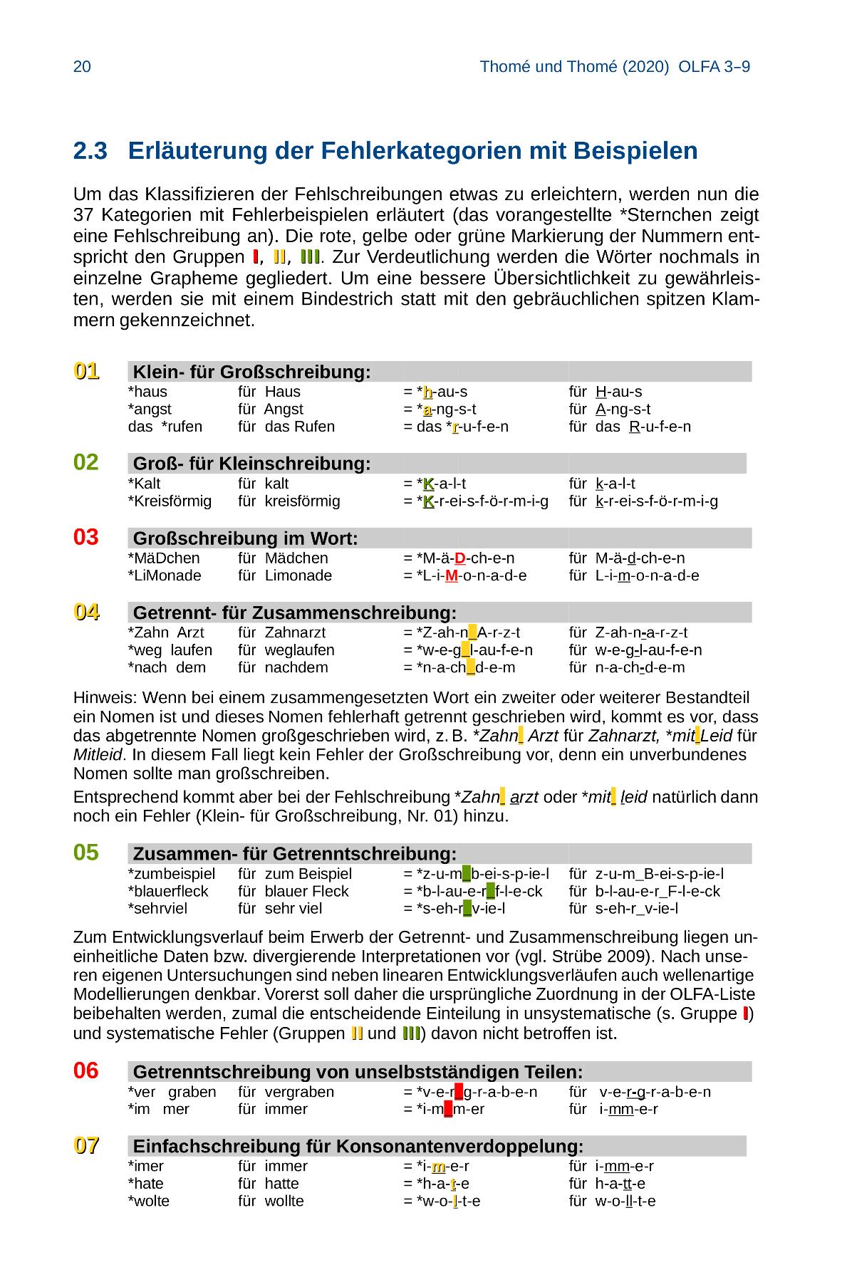 OLFA 3-9: Oldenburger Fehleranalyse für die Klassen 3-9