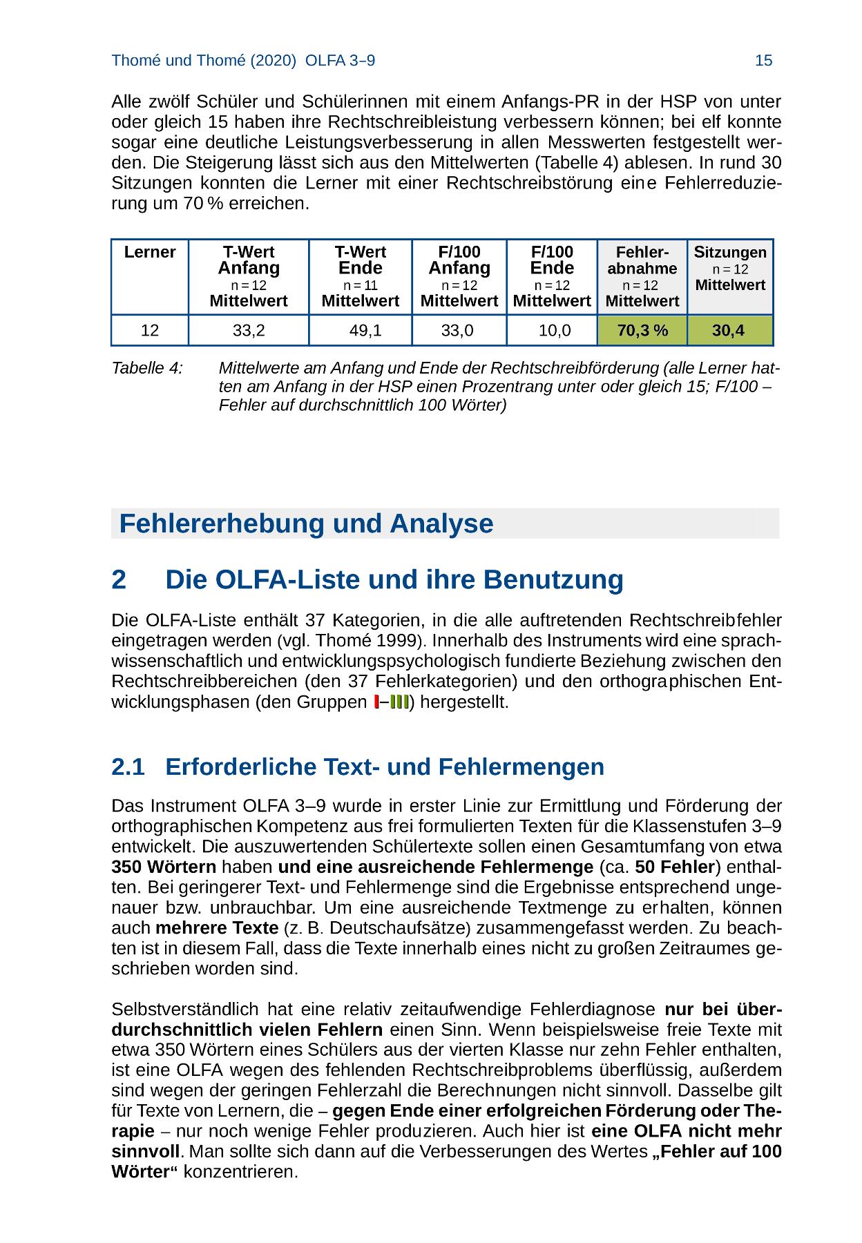 OLFA 3-9: Oldenburger Fehleranalyse für die Klassen 3-9