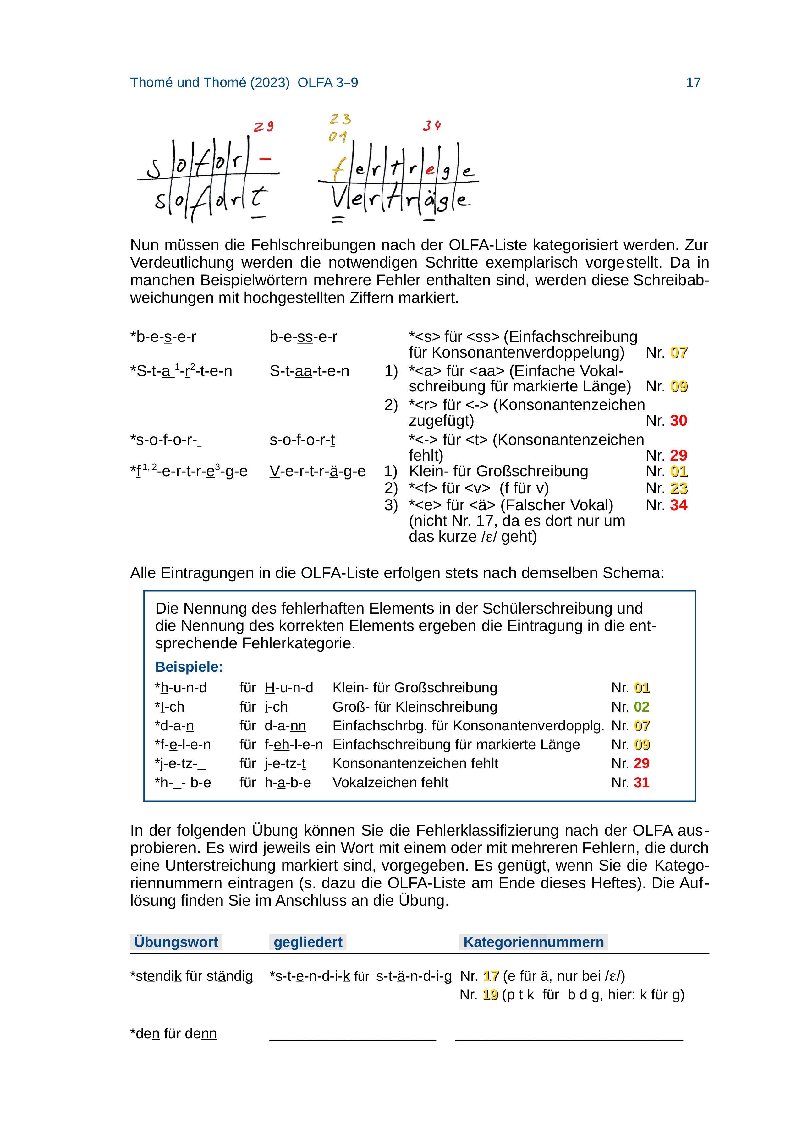 OLFA 3-9: Oldenburger Fehleranalyse für die Klassen 3-9