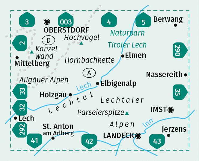 KOMPASS Wanderkarte 24 Lechtaler Alpen, Hornbachkette 1:50.000