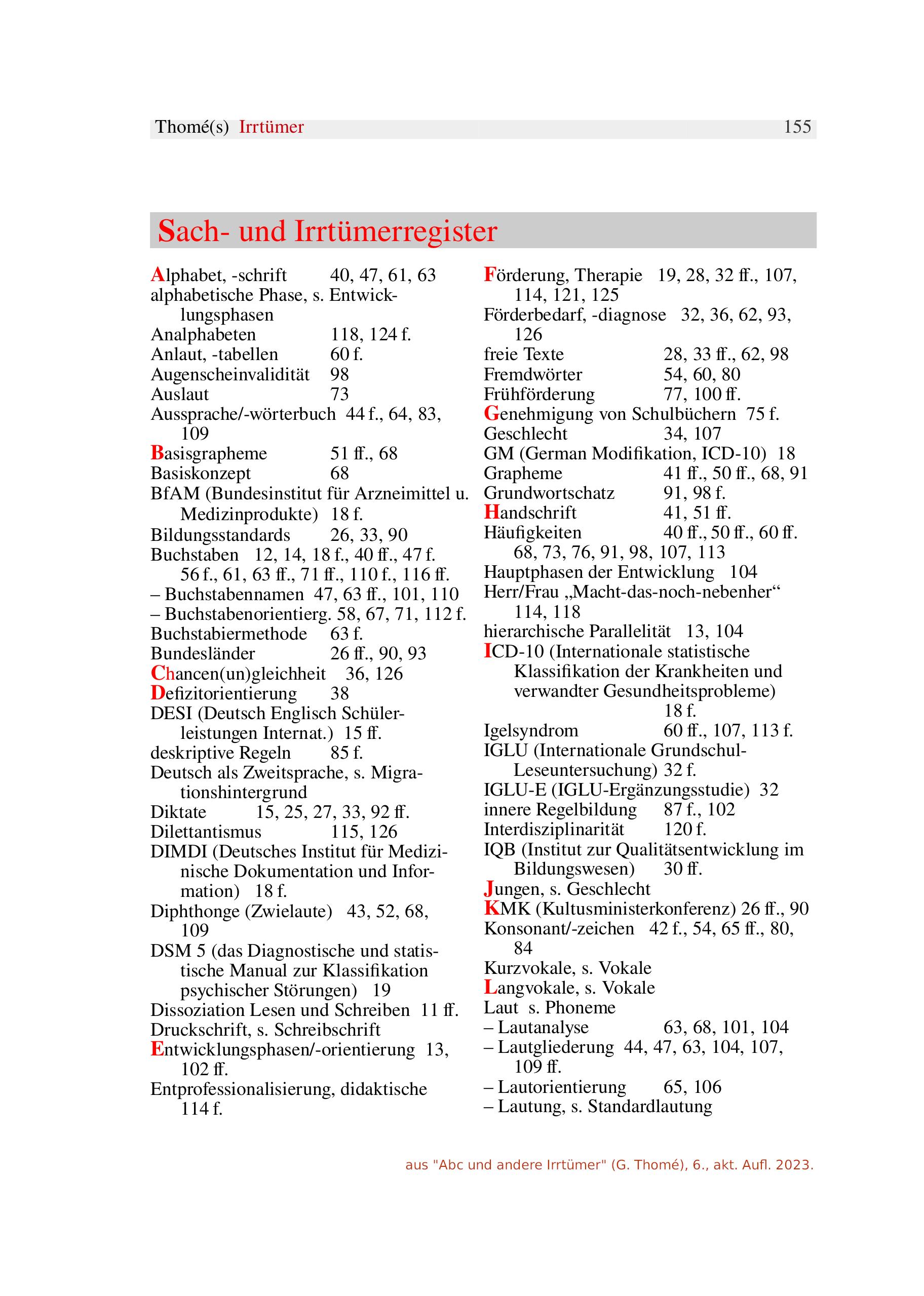 ABC und andere Irrtümer über Orthographie, Rechtschreiben, LRS/Legasthenie