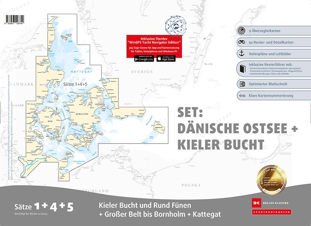 Sportbootkarten Satz 1, 4 und 5   Set: Dänische Ostsee und Kieler Bucht (Ausgabe 2024)