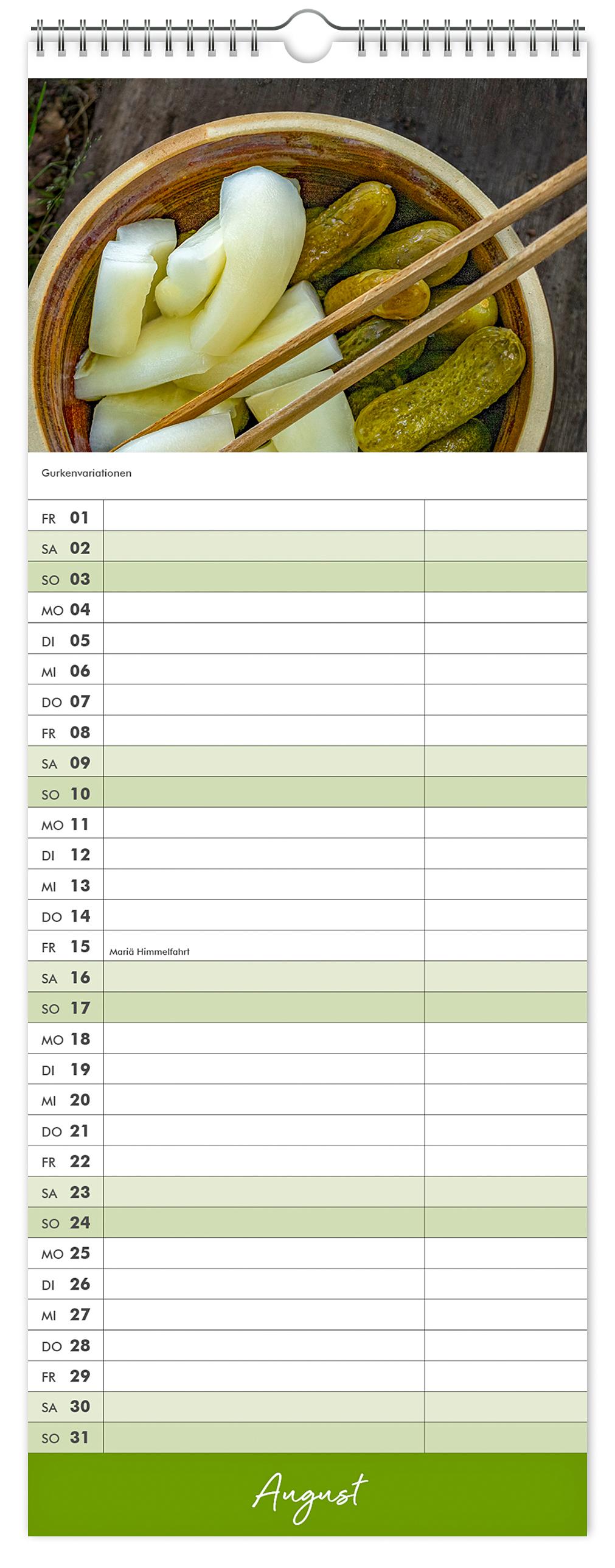 Küchenkalender Spreewald 2025