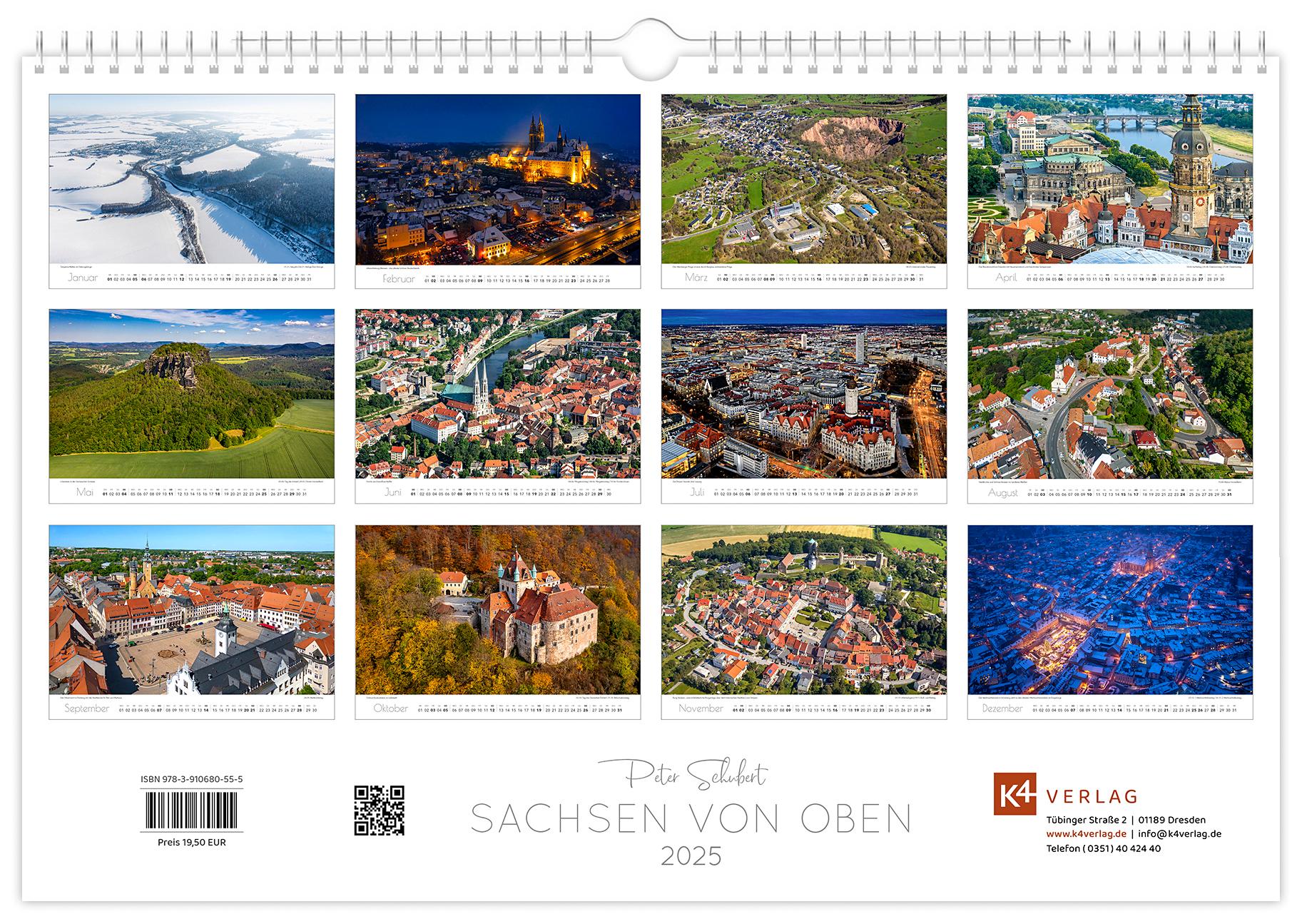 Kalender Sachsen von oben 2025 - Luftaufnahmen