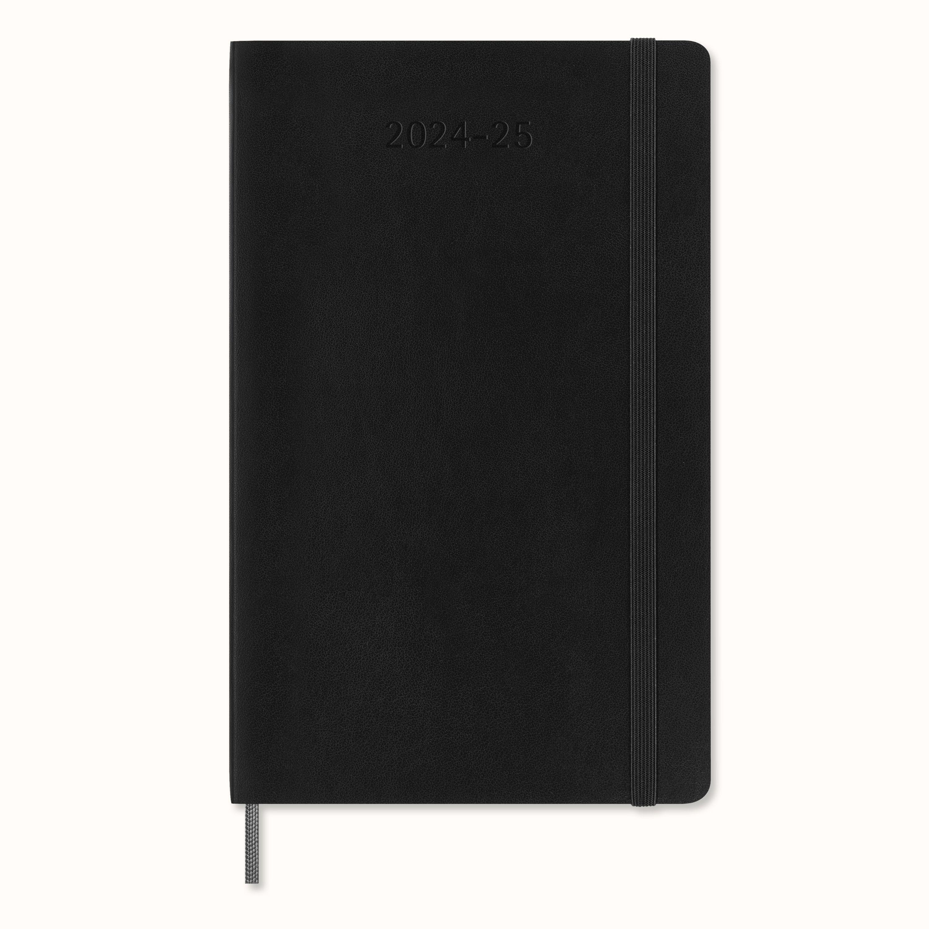 Moleskine 18 Monate Tagesnotizkalender 2024/2025, L/A5, Weicher Einband, Schwarz