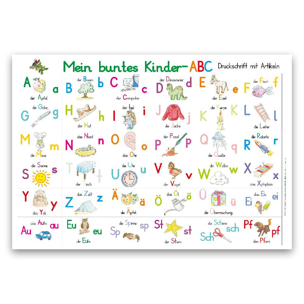 Mein buntes Kinder-ABC in Druckschrift mit Artikeln