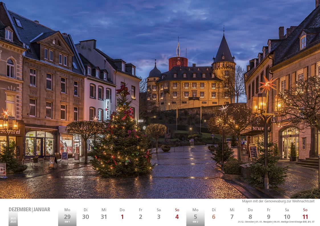 Die Eifel in Wort und Bild 2025 Bildkalender A4 quer, 28 Bilder auf 60 Seiten spiralgebunden