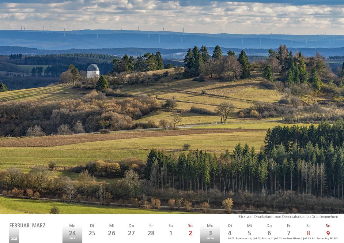 Die Eifel in Wort und Bild 2025 Bildkalender A4 quer, 28 Bilder auf 60 Seiten spiralgebunden