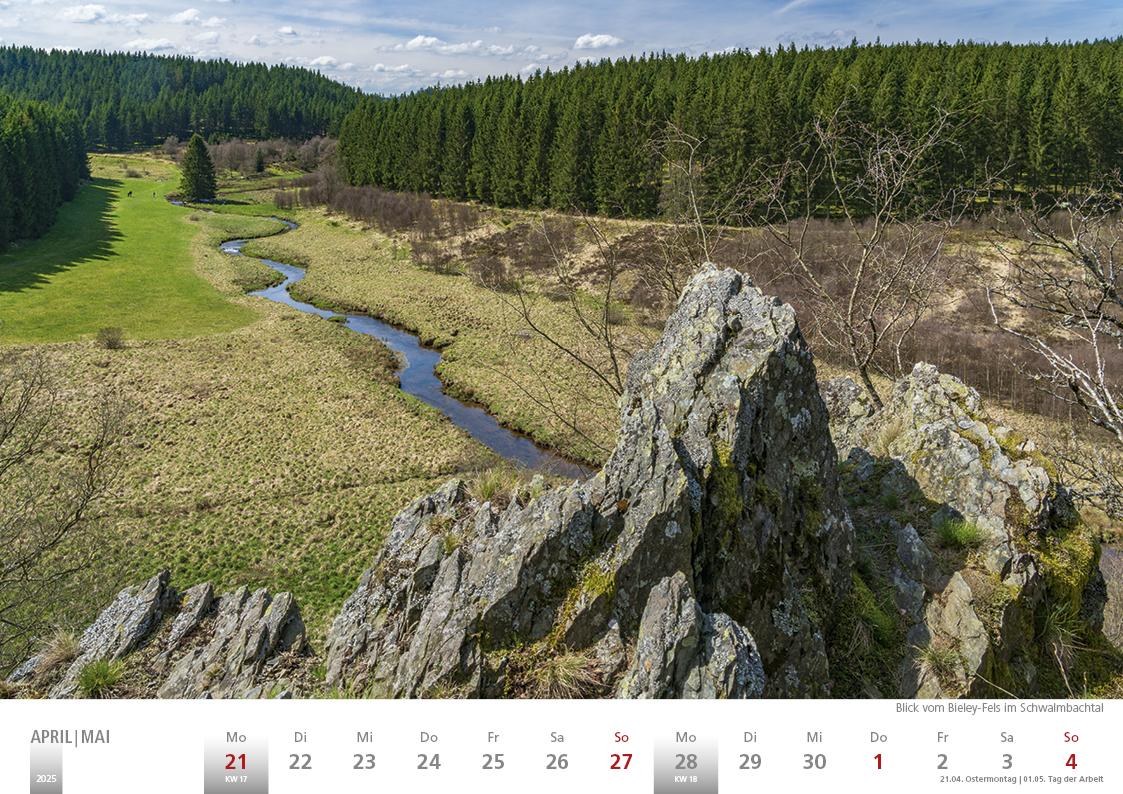 Die Eifel in Wort und Bild 2025 Bildkalender A4 quer, 28 Bilder auf 60 Seiten spiralgebunden