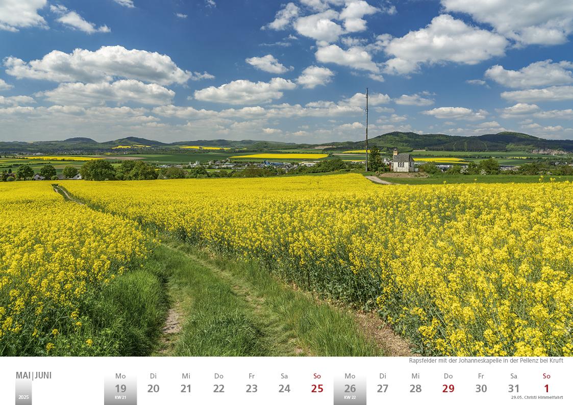 Die Eifel in Wort und Bild 2025 Bildkalender A4 quer, 28 Bilder auf 60 Seiten spiralgebunden