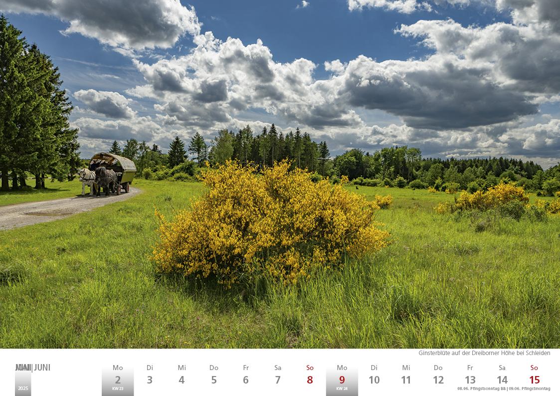 Die Eifel in Wort und Bild 2025 Bildkalender A4 quer, 28 Bilder auf 60 Seiten spiralgebunden