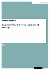 Can There Be a Universal Definition of Poverty?