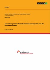 Auswirkungen der deutschen Klimaschutzpolitik auf die Energiewirtschaft