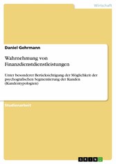 Wahrnehmung von Finanzdienstdienstleistungen